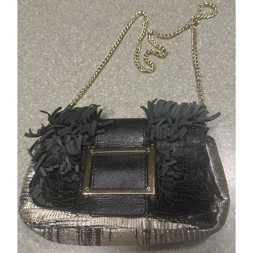 Sam Edelman Mini Annabelle Black and Silver Purse Style 2881195